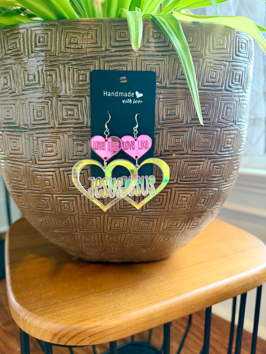 Love Like Jesus Earrings (Pink)