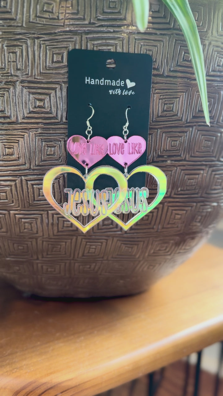 Love Like Jesus Earrings (Pink)