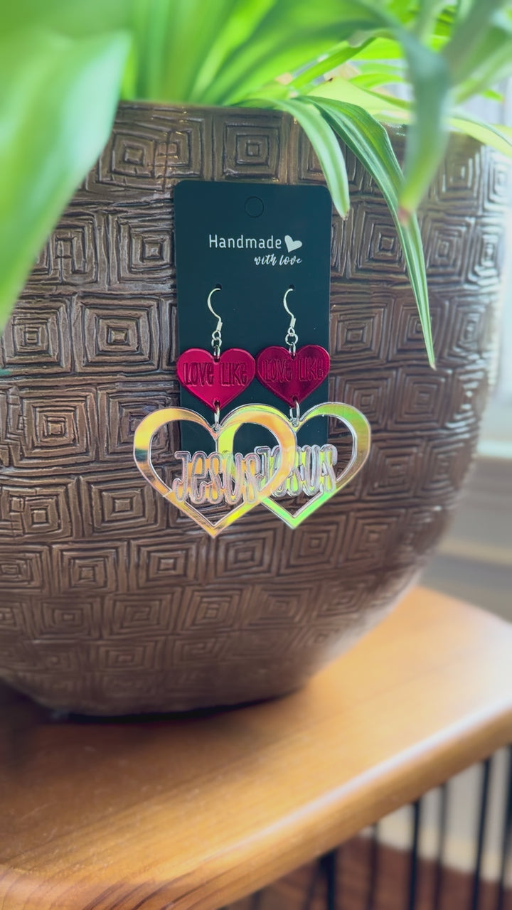Love Like Jesus Earrings (Red)